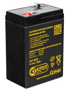 Аккумуляторная батарея Kiper GP-650 F1 6V/5Ah